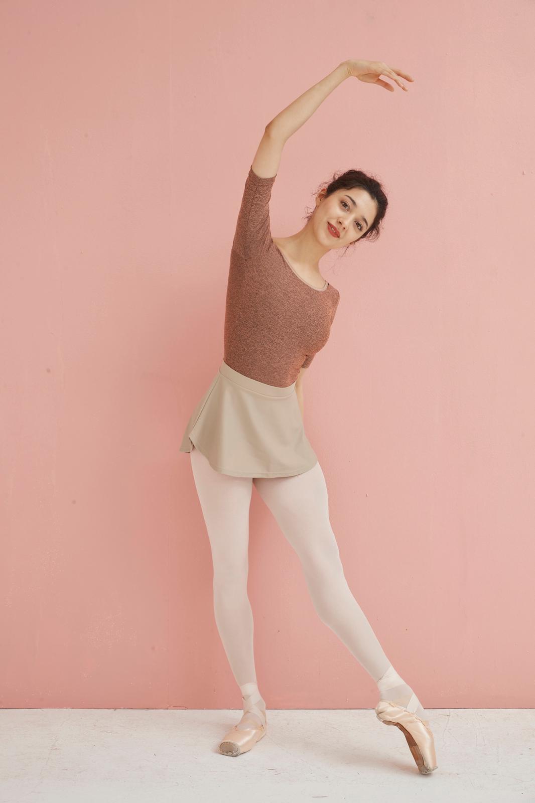 CREORA® SLEEVED-LEOTARD | CARAMEL