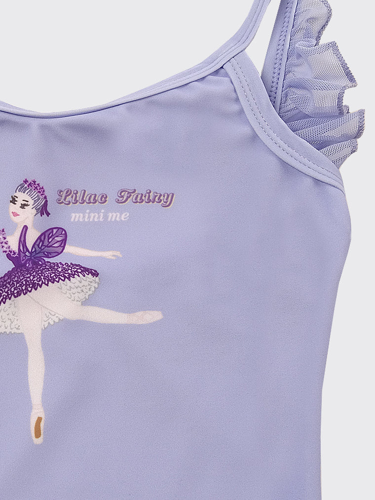 Lilac Fairy girls wings leotard