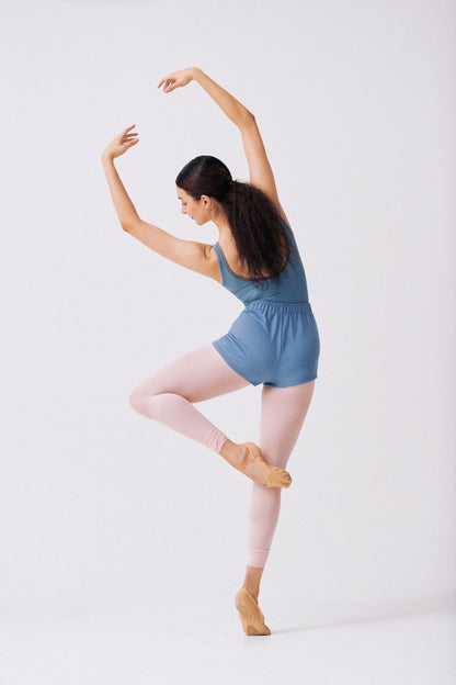 UPCYCLED LEOTARD - CHARCOAL/BLUE