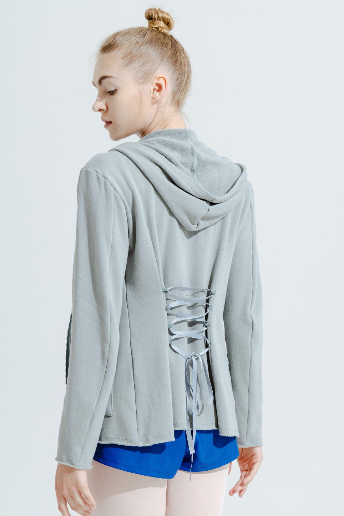 ORGANIC COTTON LACED HOODIE | SAUGE