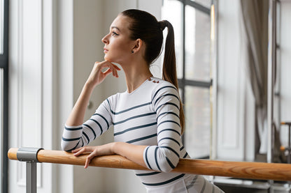 Nautical striped cut leotard