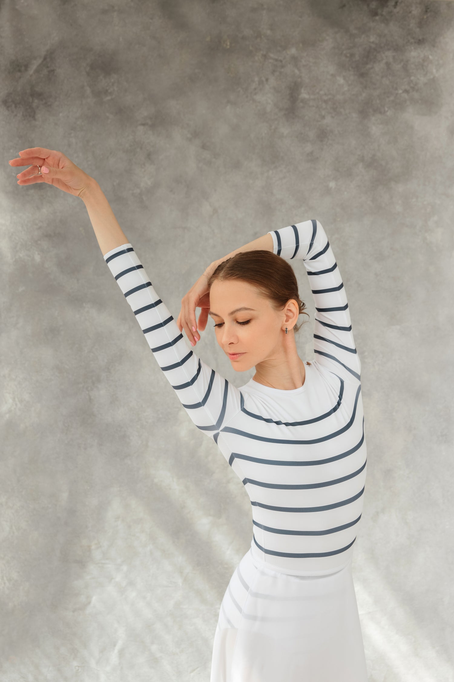 Nautical striped cut leotard