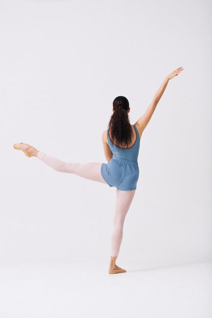 UPCYCLED LEOTARD - CHARCOAL/BLUE