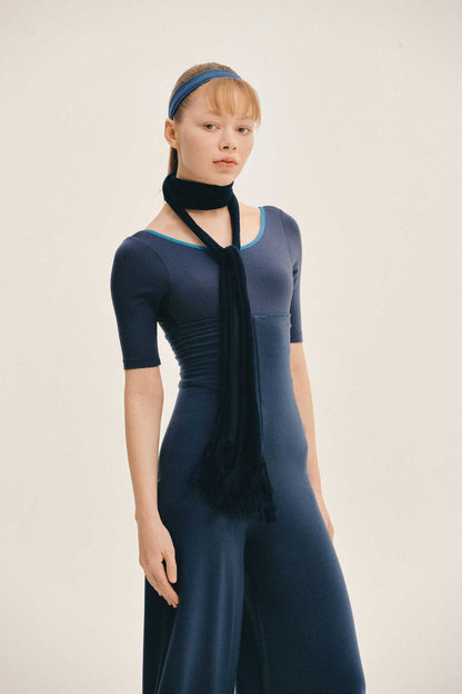 TENCEL™ Sleeved leotard | Navy