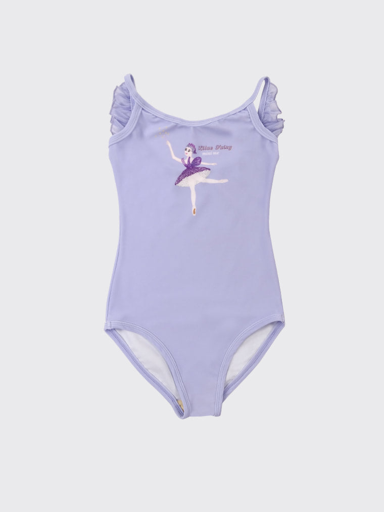 Lilac Fairy girls wings leotard
