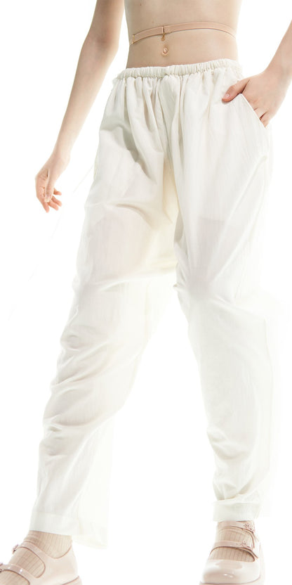 CROOKED – boyfriend baggy pants – cream
