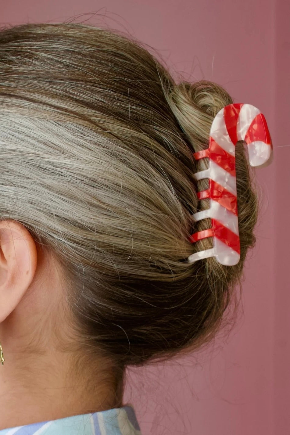 CANDY CANE HAIR CLAW