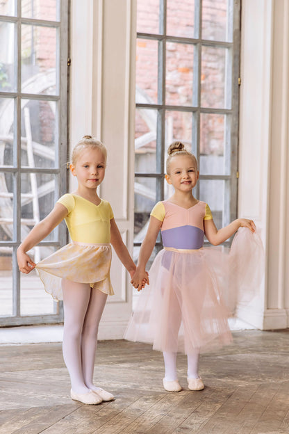 Girls tunique-skirt mini | Pastel yellow