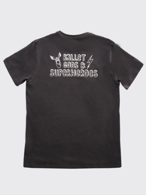 Female T-shirt Ballet Gods &amp; Superheroes Graphite