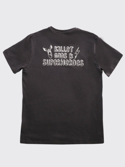 Female T-shirt Ballet Gods &amp; Superheroes Graphite