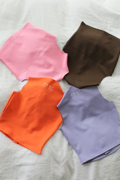 ZIPPERED HALF TOP | TOBACCO