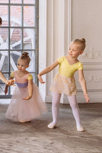 Girls tunique-skirt mini | Pastel yellow