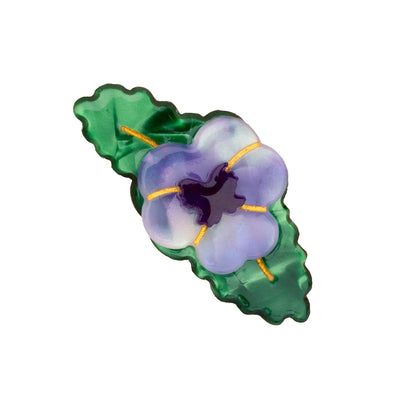 PURPLE PANSY HAIR CLIP