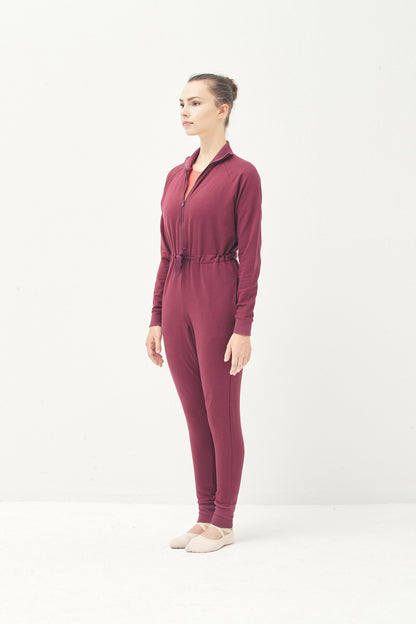 ORGANIC COTTON JUMPSUIT | BURGUNDY (members-only)