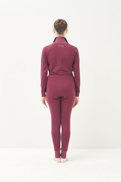 ORGANIC COTTON JUMPSUIT | BURGUNDY (members-only)