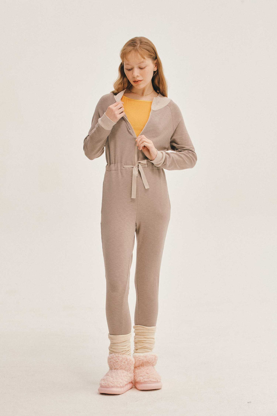 MODAL® FITTED JUMPSUIT | ASH BROWN