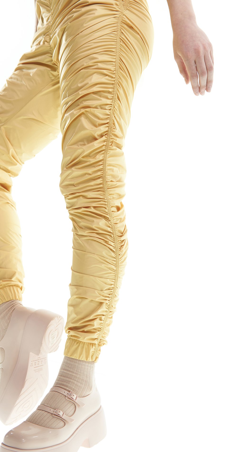 PARA CUTE – draped track pants – fresh ginger