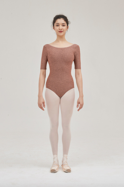 CREORA® SLEEVED-LEOTARD | CARAMEL