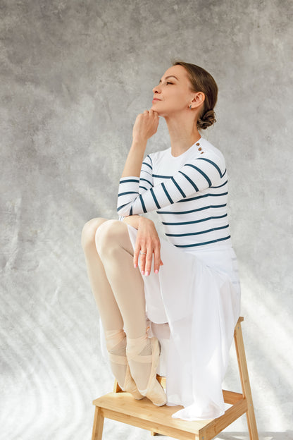 Nautical striped cut leotard