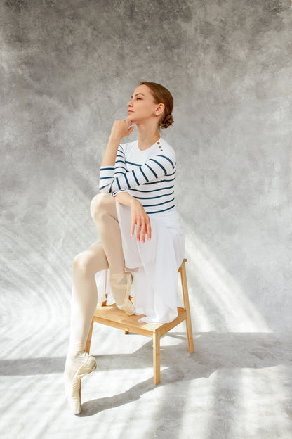Nautical striped cut leotard