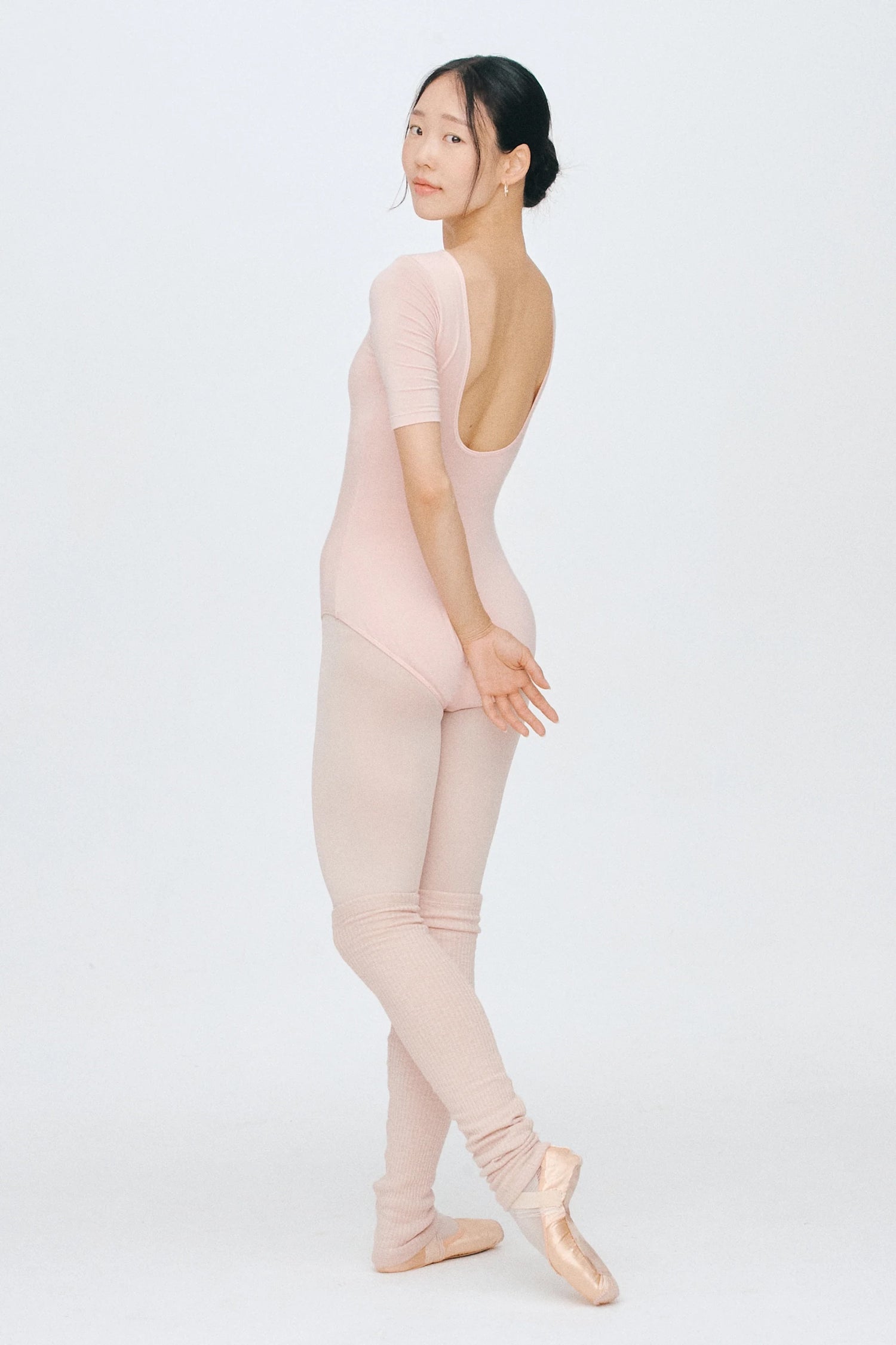 TENCEL™ Sleeved leotard | Ballet Pink