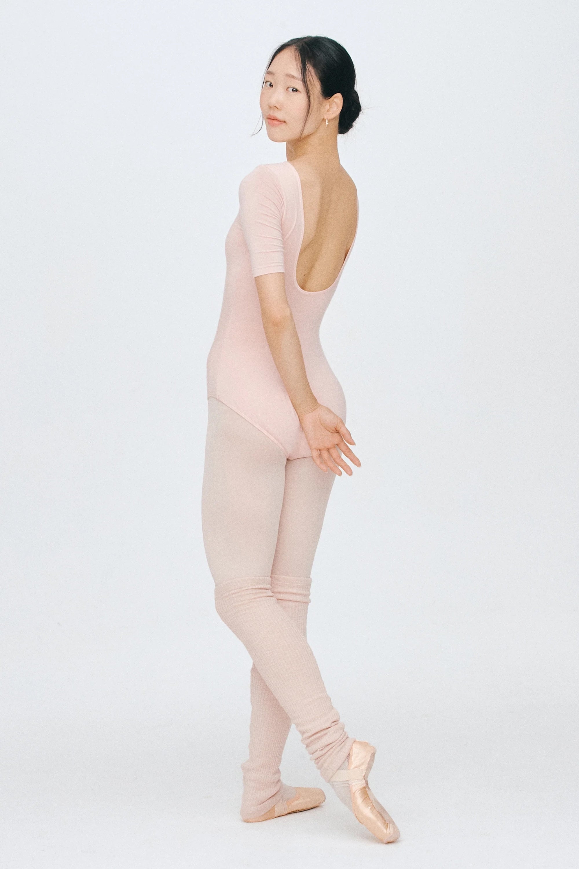 TENCEL™ Sleeved leotard | Ballet Pink