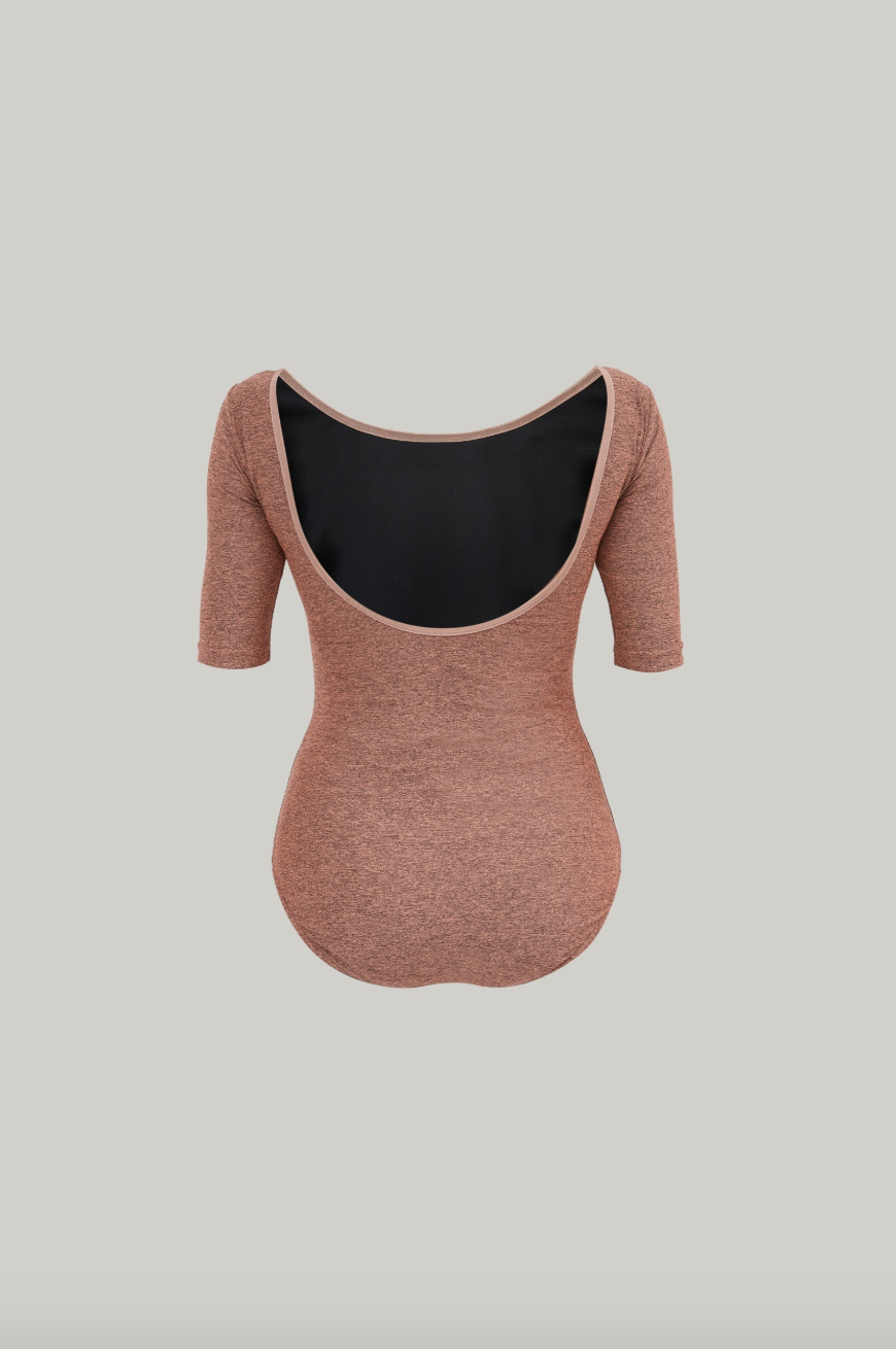 CREORA® SLEEVED-LEOTARD | CARAMEL