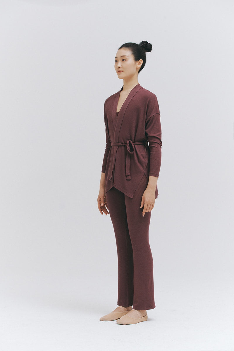 MODAL® SHORT GOWN AND PANTS SET - SHADOW