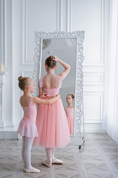 Girls tunique-skirt mini with slits | Pink