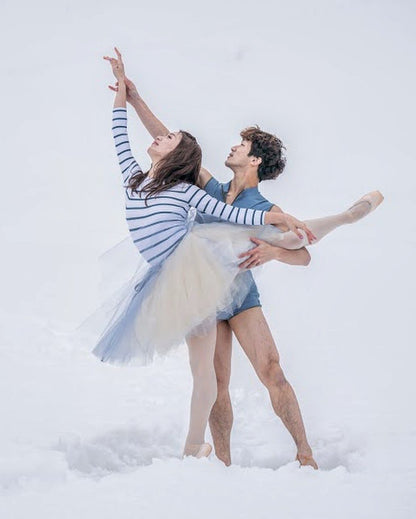 Nautical striped cut leotard