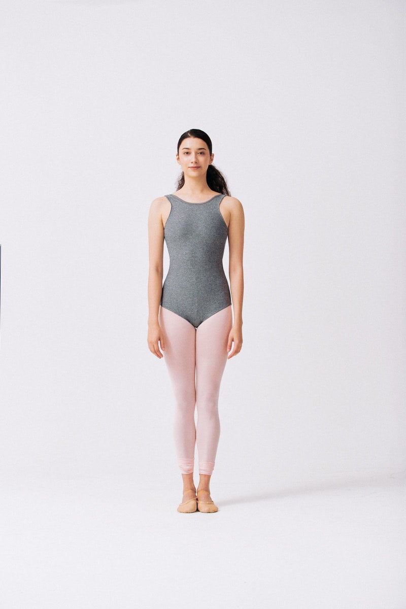 UPCYCLED LEOTARD - CHARCOAL/BLUE