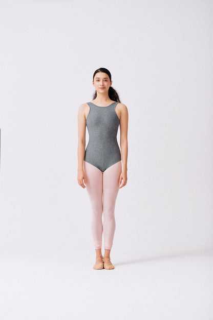 UPCYCLED LEOTARD - CHARCOAL/BLUE