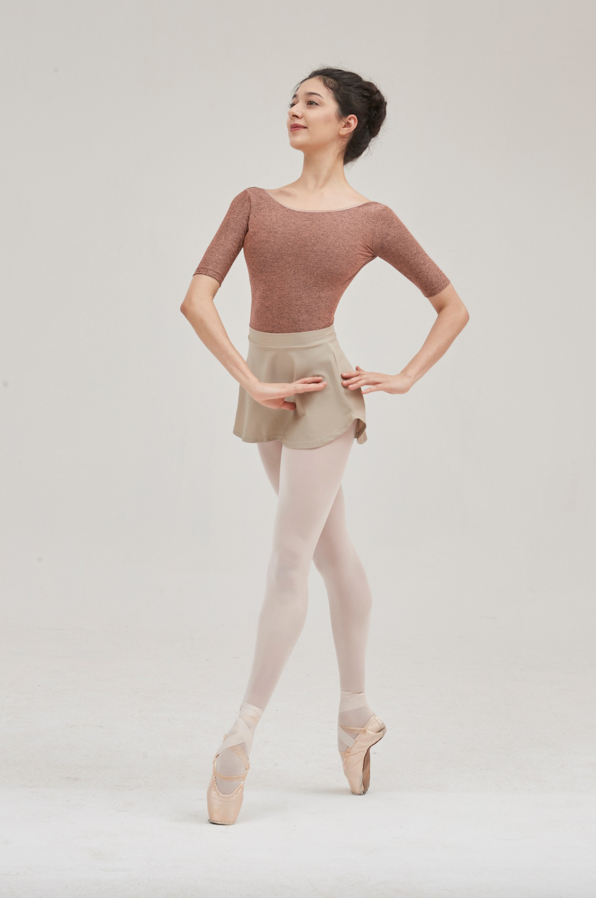 CREORA® SLEEVED-LEOTARD | CARAMEL