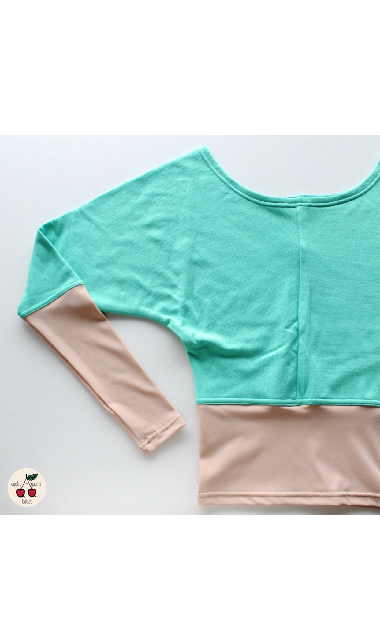 Sweatshirt with colour waist | Mint x Nude