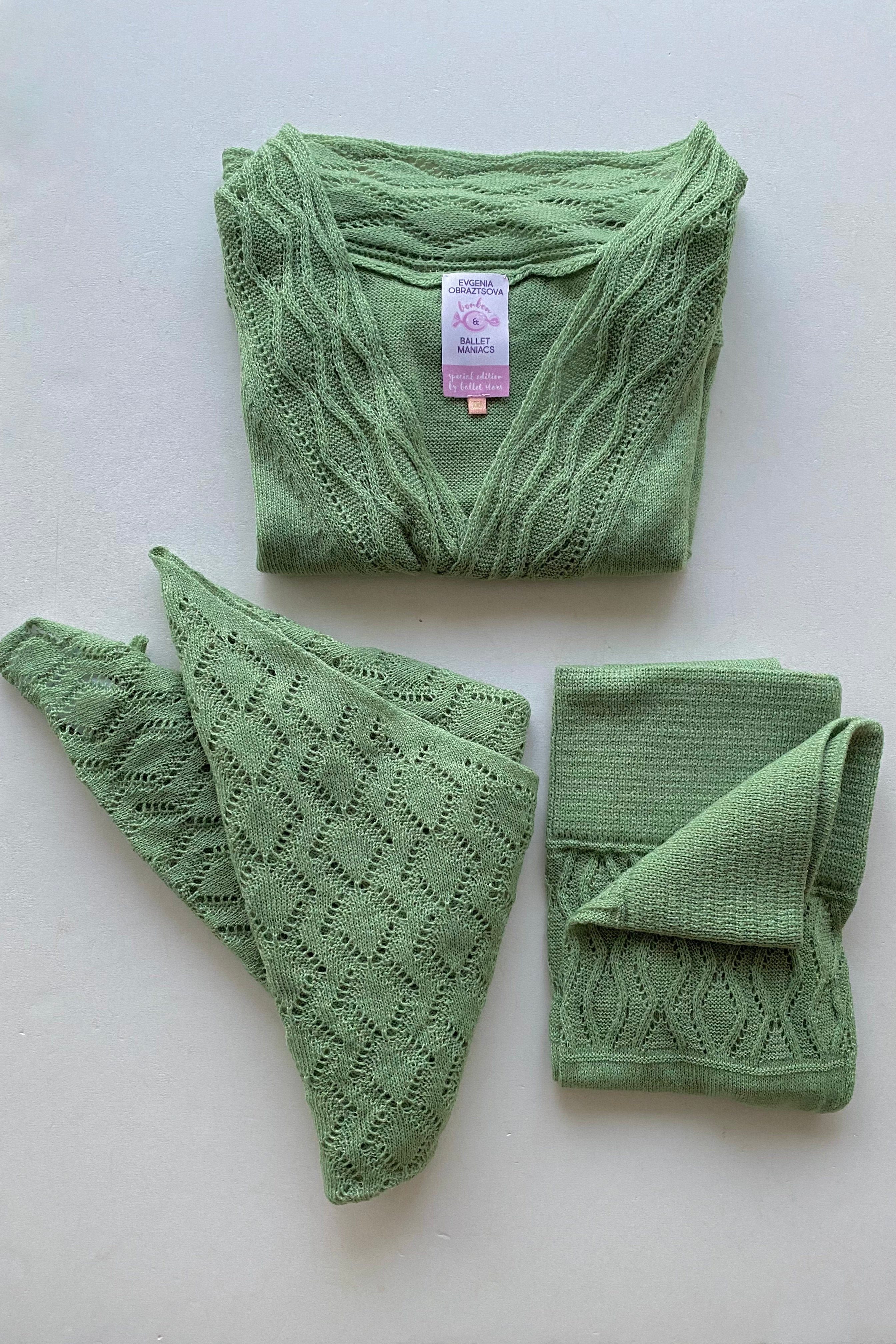 Cardigan by Evgenia Obraztsova Green Apple