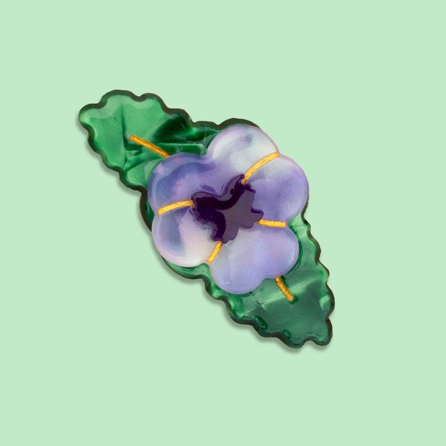PURPLE PANSY HAIR CLIP