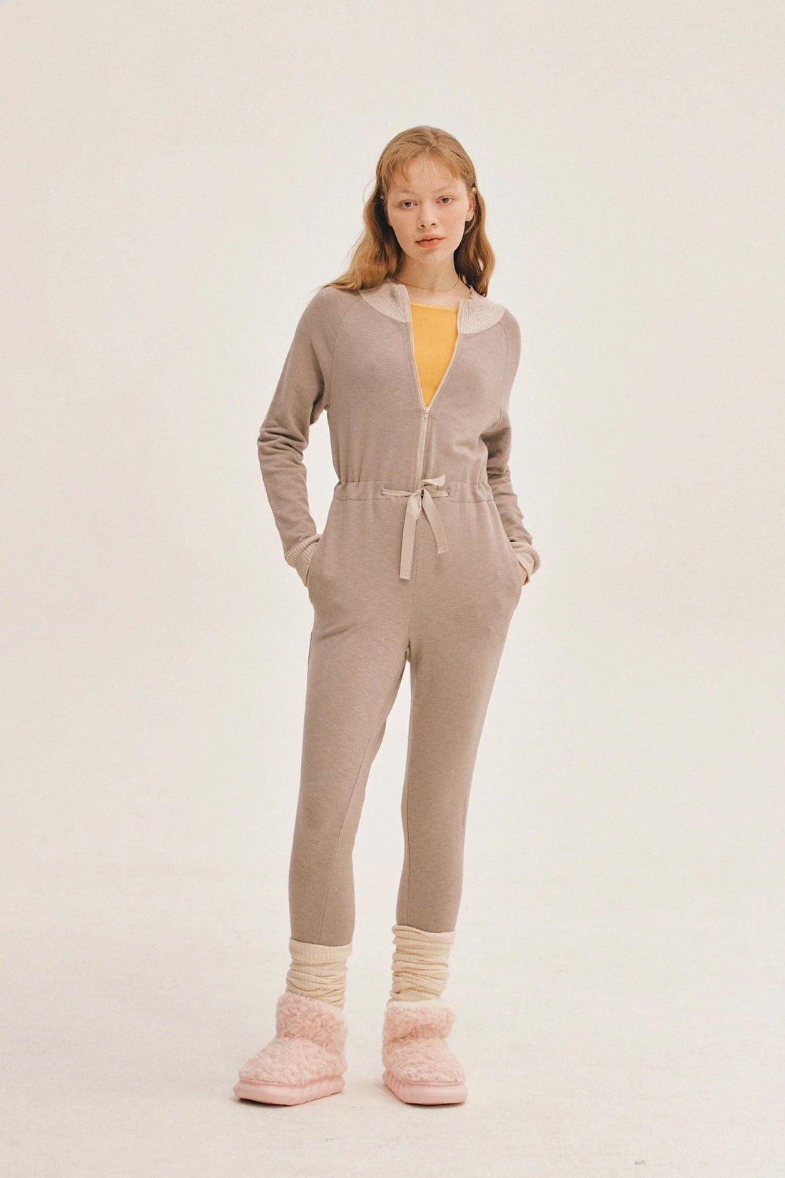 MODAL® FITTED JUMPSUIT | ASH BROWN