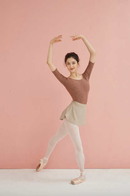 CREORA® SLEEVED-LEOTARD | CARAMEL