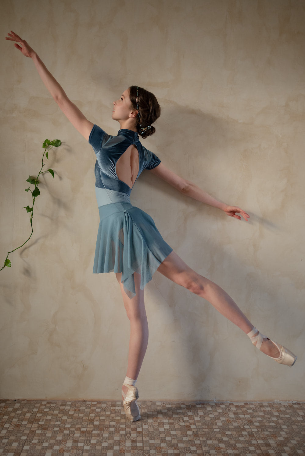 Assoluta leotard | Iced turquoise