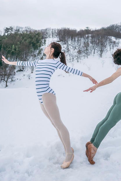 Nautical striped cut leotard