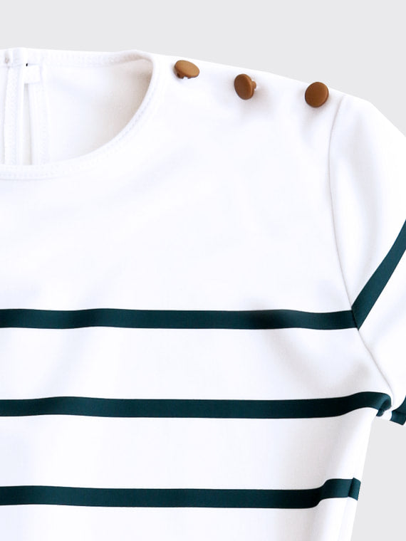 Nautical striped cut leotard