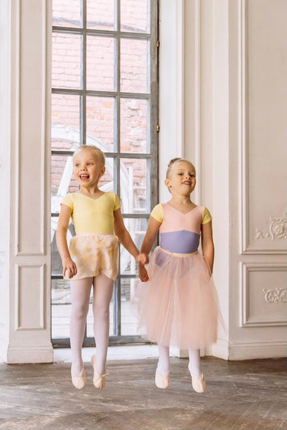 Girls tunique-skirt mini | Pastel yellow
