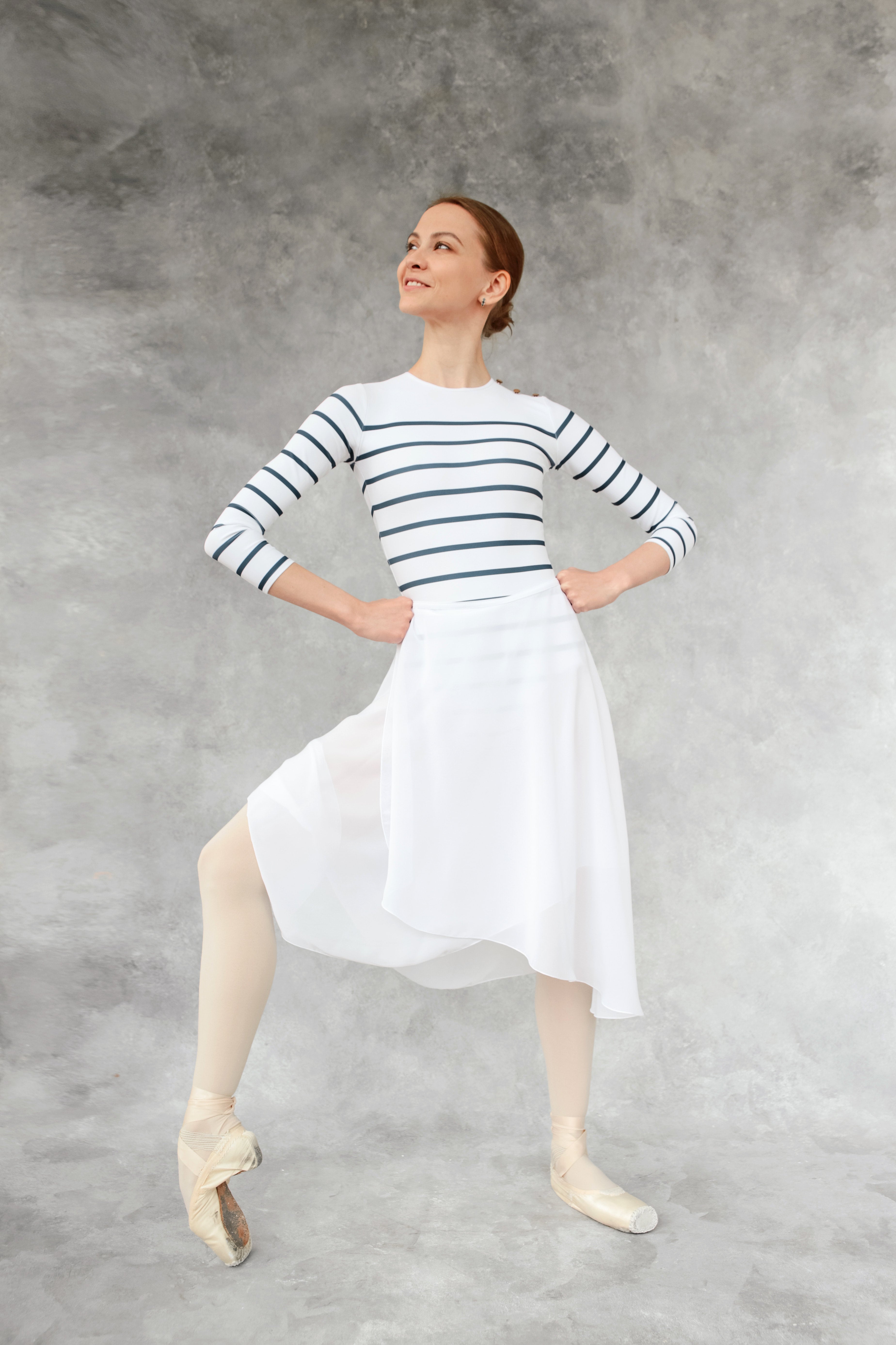 Nautical striped cut leotard