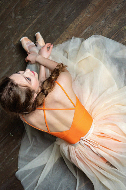 Terpsichore leotard | Pink orange