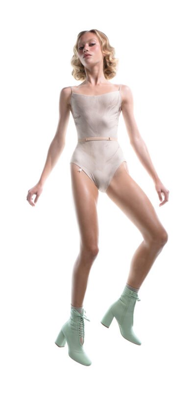 SWAN – classic camisole leotard – white
