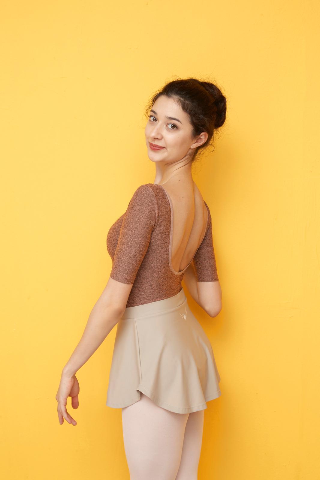 CREORA® SLEEVED-LEOTARD | CARAMEL