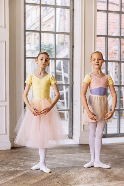Girls tunique-skirt mini | Pastel yellow