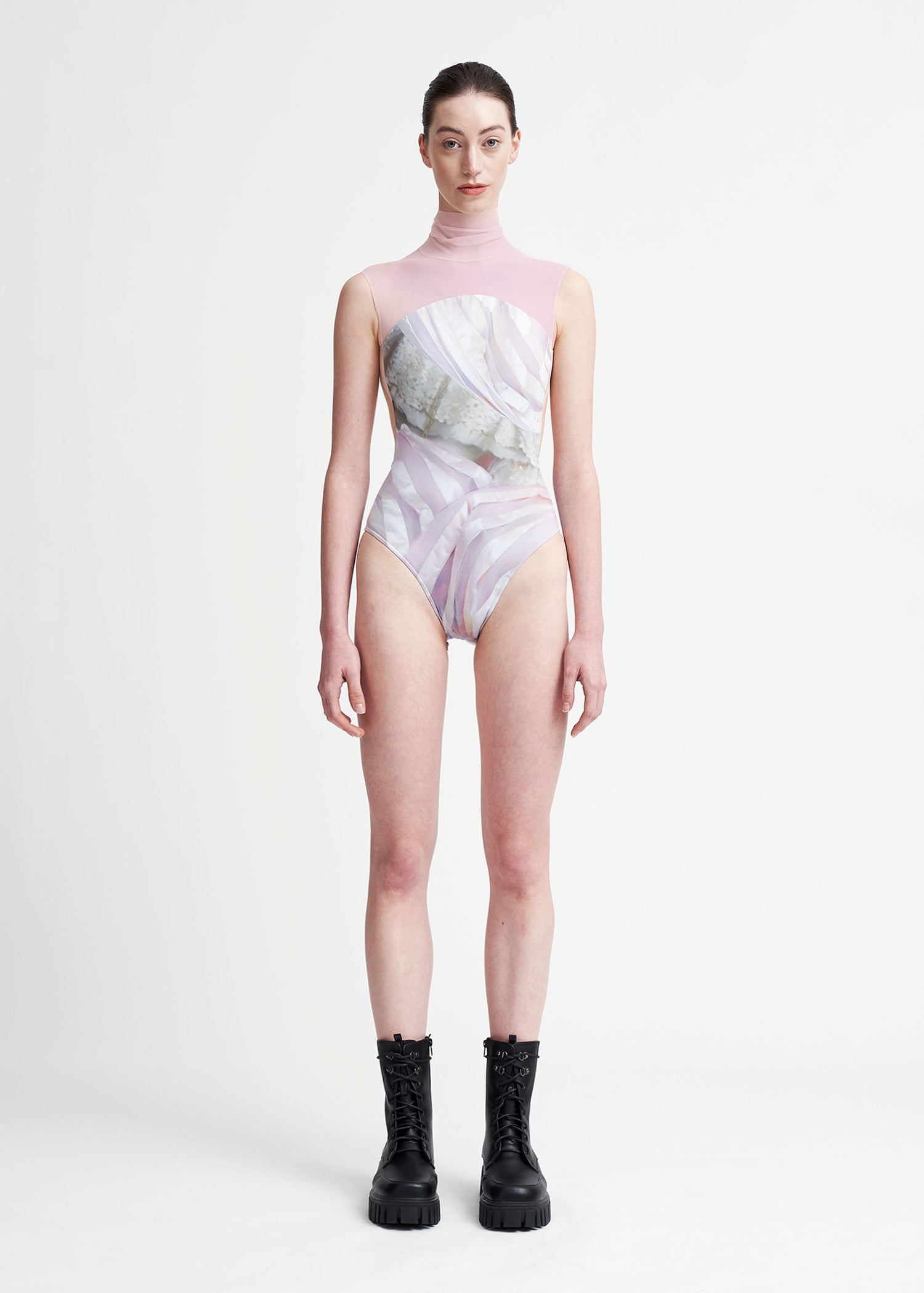 LILITH_9.5 | HIGH NECK X PINK MESH