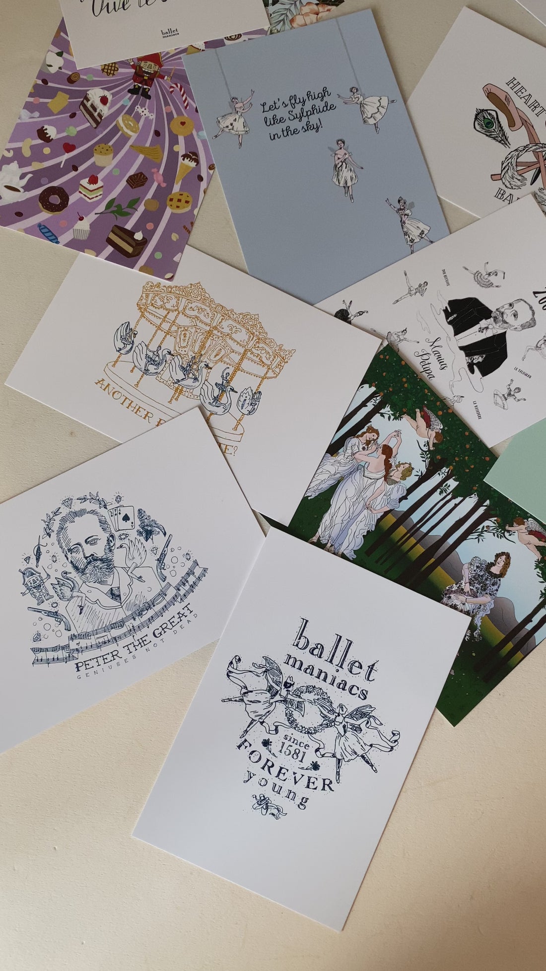 【数量限定】Ballet Maniacs × 9uatre 2026 Illustration Archive – 13 Postcard Set